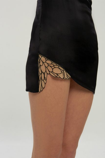 AURORA BLACK SILK DRESS - Image 6