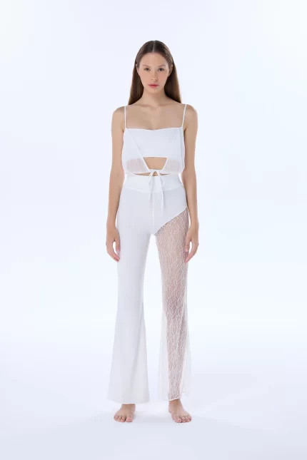 celeste white lace pants
