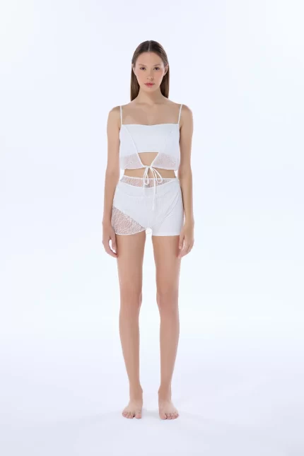 diana white lace crop top