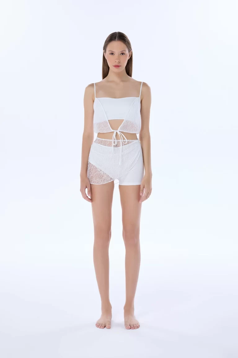 diana white lace crop top