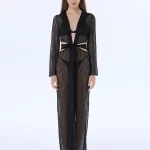 GLORIA BLACK LACE ROBE