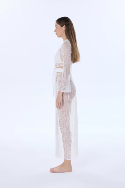GLORIA WHITE LACE ROBE - Image 3