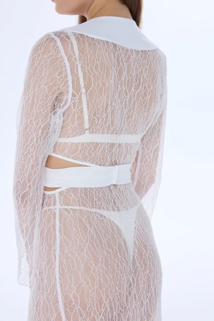 GLORIA WHITE LACE ROBE - Image 6