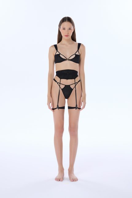 margaret black lace corset garter belt