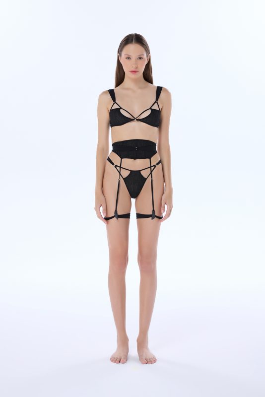 margaret black lace corset garter belt