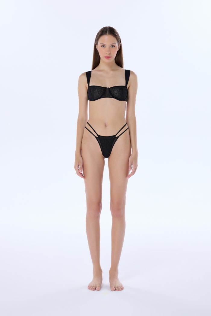nova black strappy thong