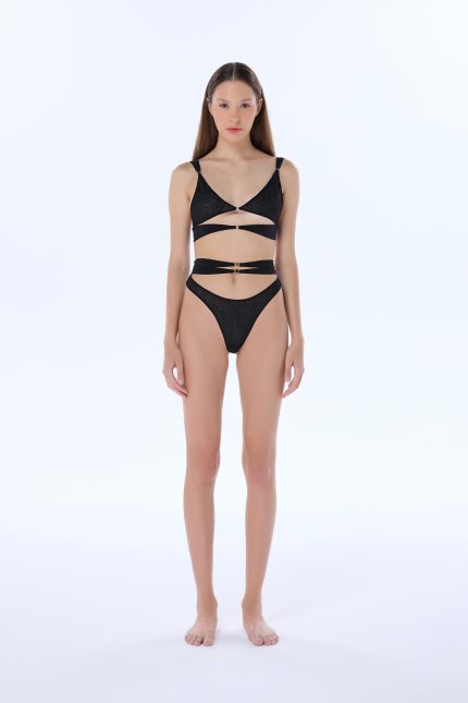 victoria black high waisted lace thong