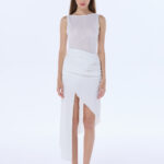 ally white lace asymmetric dress