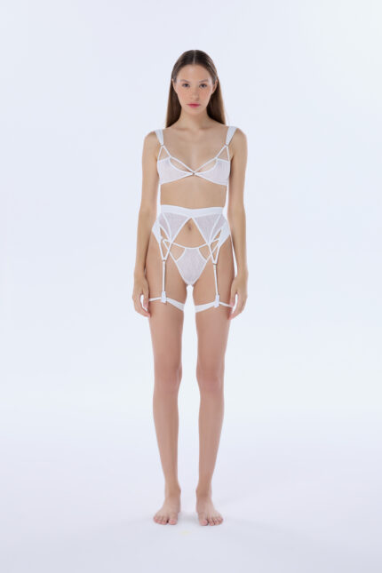 caroline white lace garter belt
