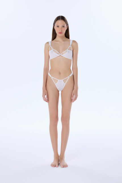evelyn white strappy bra