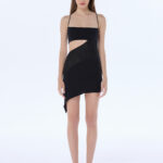 frankie black lace asymmetric nightdress