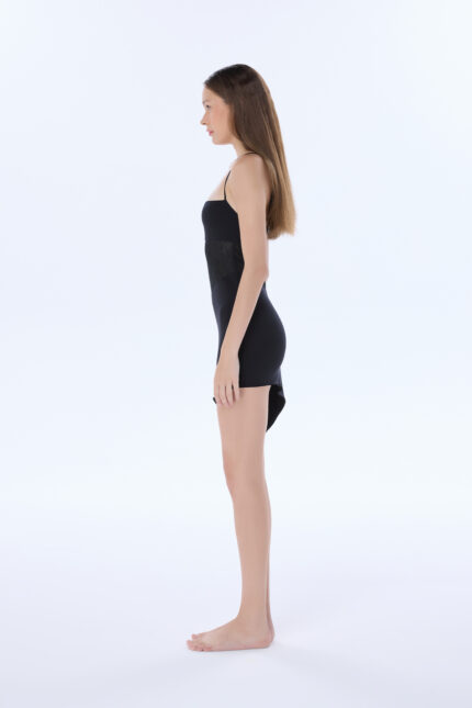 FRANKIE BLACK LACE ASYMMETRIC NIGHTDRESS - Image 3