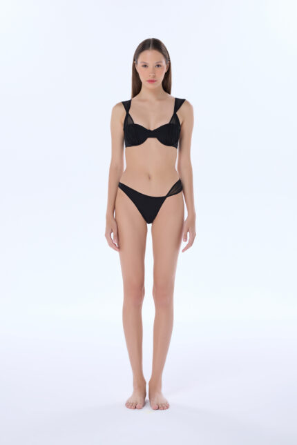jenna black mesh balconette bikini top