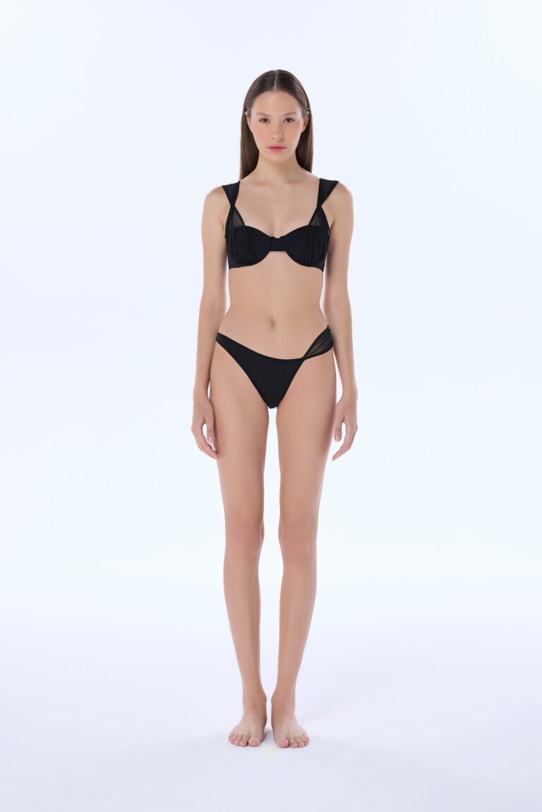 SCARLETT BLACK MESH HIPSTER BIKINI BOTTOM | Valnue Lingerie