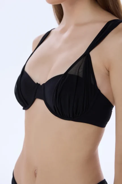 JENNA BLACK MESH BALCONETTE BIKINI TOP - Image 5