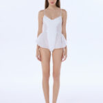NOAH WHITE LACE RUFFLE TEDDY