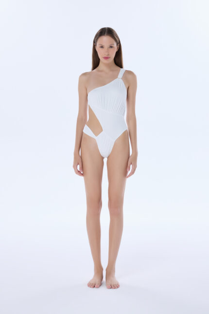 siena white one shoulder swimsuit