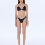 tiffany gray silk and lace asymmetric thong
