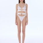 victoria white high waisted lace thong
